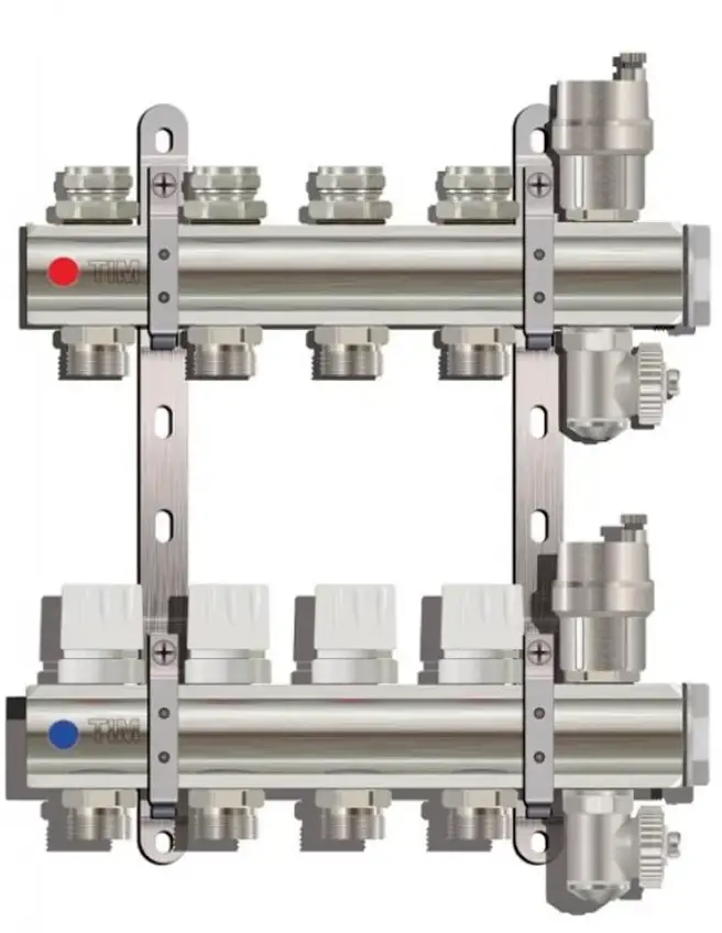 90778505 Коллекторная группа Tim&Zeissler KB004 1" ВР 4 отвода 3/4" латунь STLM-0801121