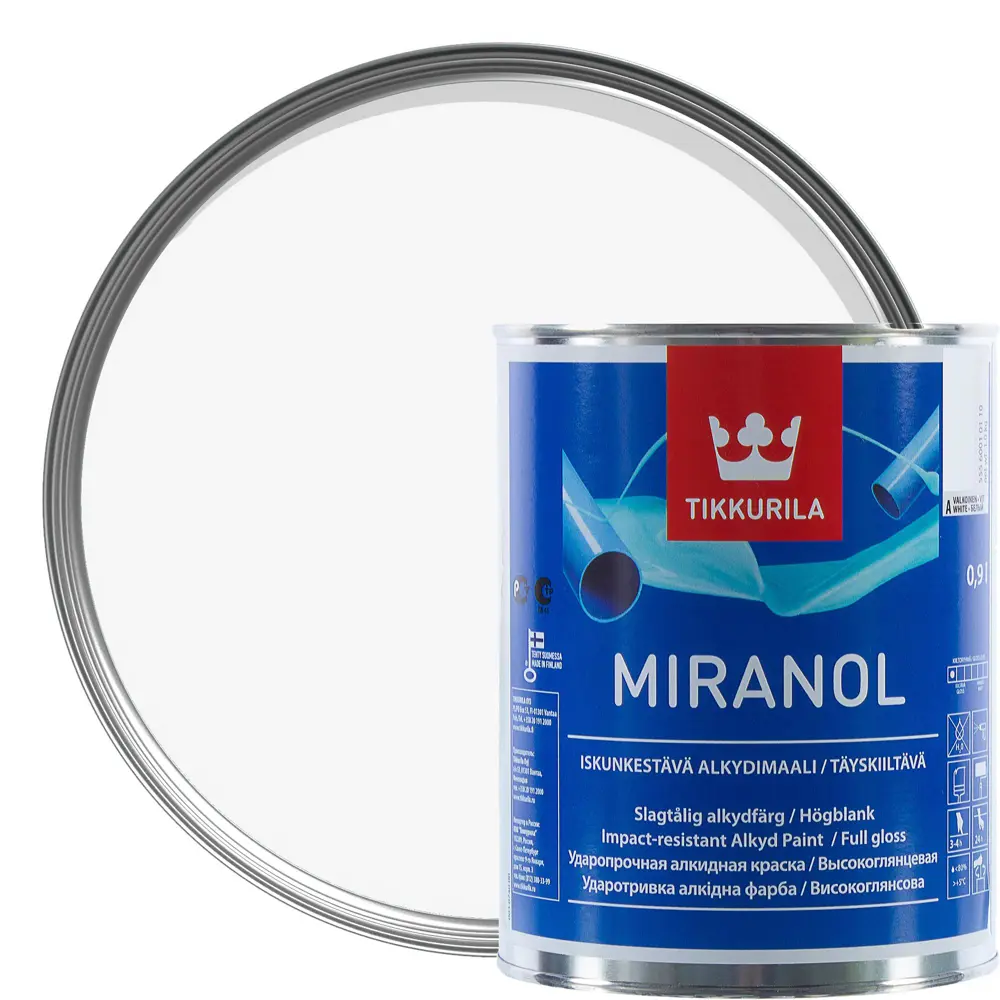 Эмаль Tikkurila Миранол цвет белый 0.9 л STLM-2176905