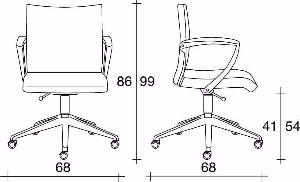 Офисное кресло с регулируемой высотой и кожаным подлокотником с 5 спицами TALIN Avia ARCH-00055533