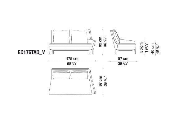 Тканевый диван с полуостровом B&B Italia Эдуард ARCH-00089989 - Вид №6