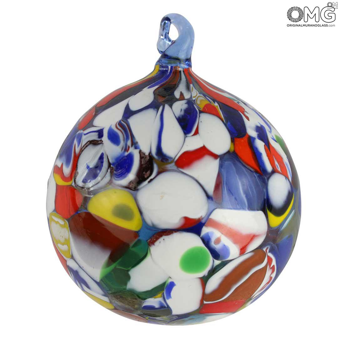 2962 ORIGINALMURANOGLASS Ёлочный шар - Fantasy - пёстрый - MURANO GLASS XMAS 9 см  - Вид №1