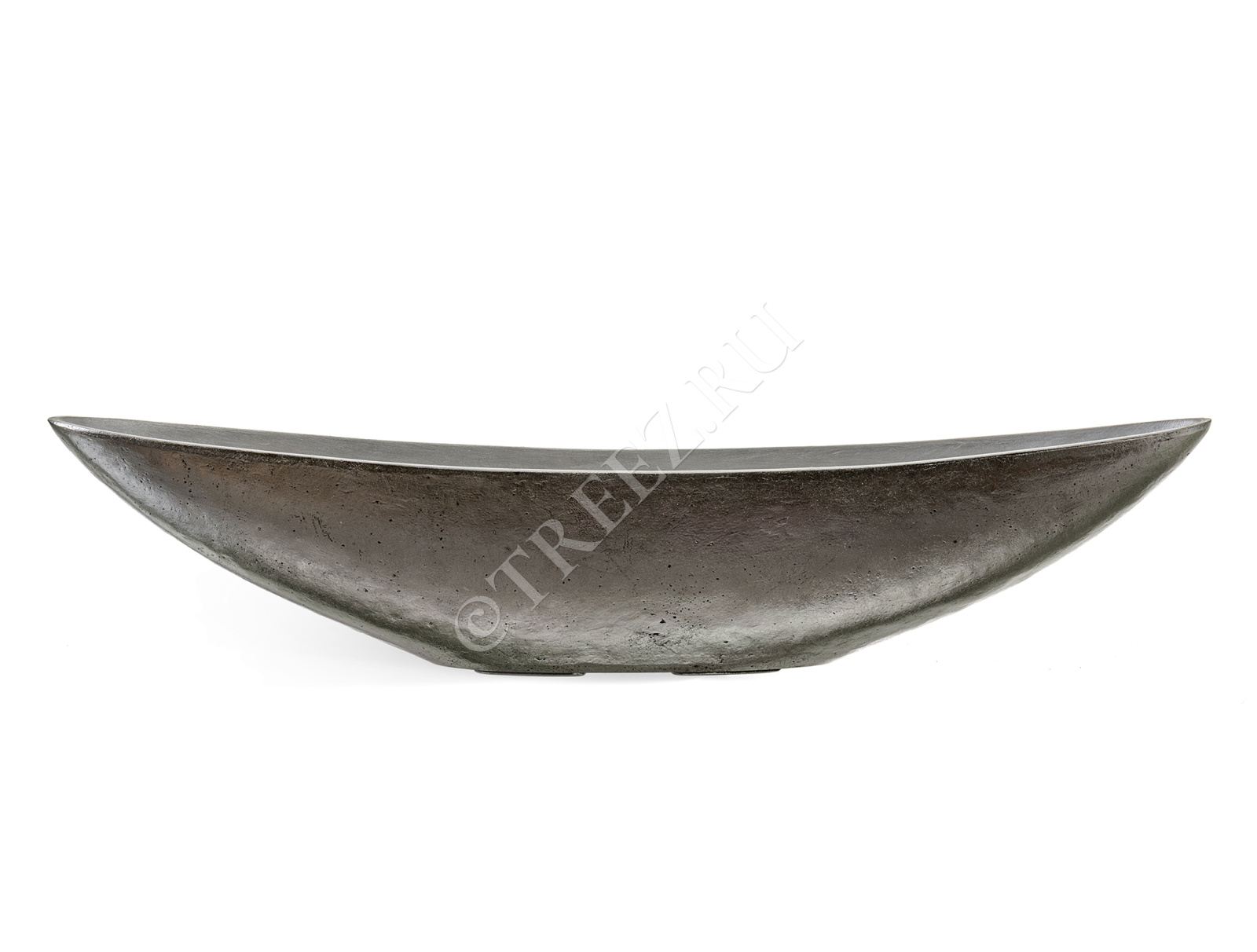 41.3321-04-055-DSL-15/65 Кашпо  Effectory - серия Metal - Ваза-Лодка (2 размера) - Стальное серебро Цветочная коллекция  - Вид №2