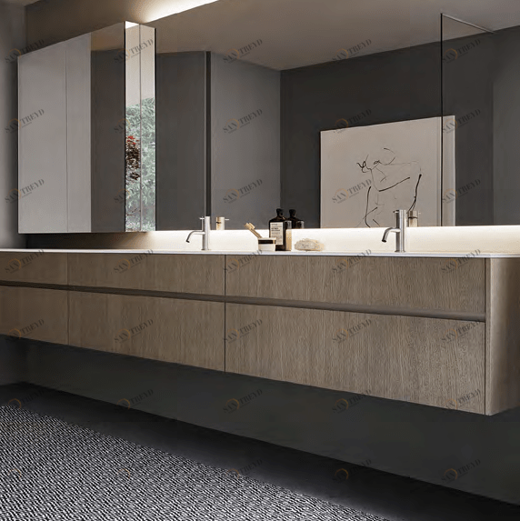 Комбинация ванной комнаты S101 в отделке SPAN Corian/poro Rovere Piombo MILLDUE SINTESI SINTESI101