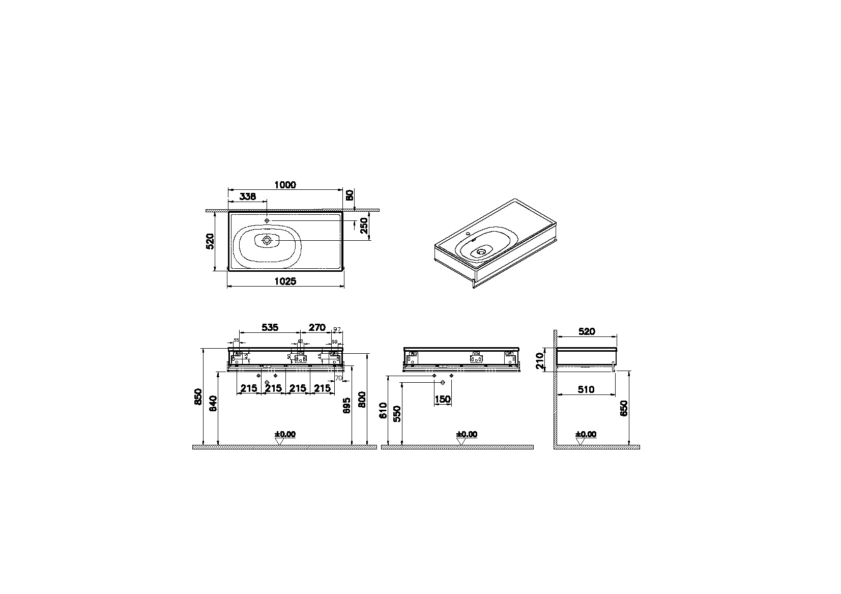 64088 Раковина Vitraglobal Equal - Вид №1