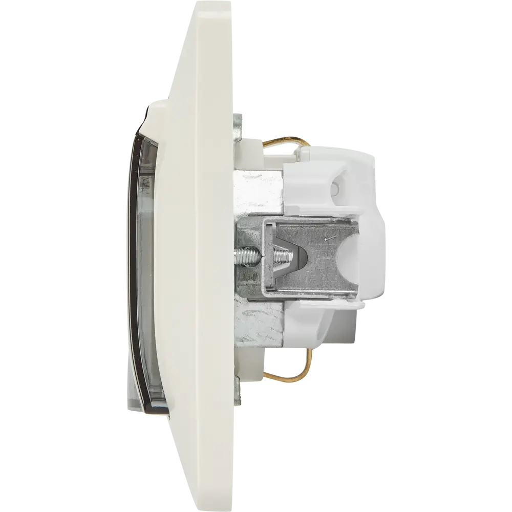Розетка встраиваемая Systeme Electric Glossa с заземлением со шторками IP44 цвет молочный 84693614 STLM-2090664 - Вид №3