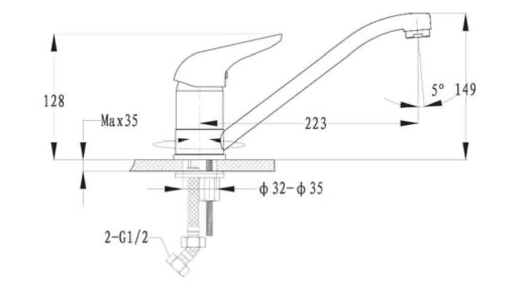 Кухонный смеситель 2124 бежевый GranFest  - Вид №1