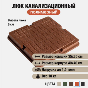 90893308 Люк колодца 400х400мм красный STLM-0418308 НОВАЯ ЭРА