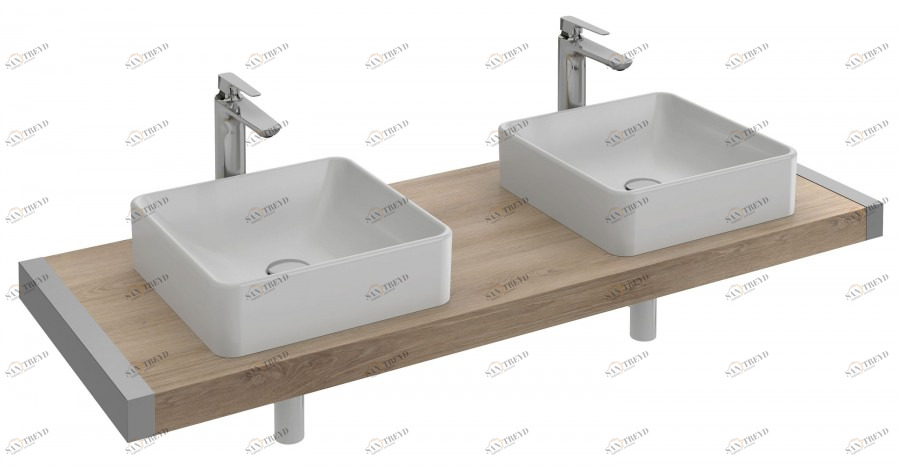 EB68-1400-N07 Столешница с 2 отверстиями для раковин vox еvg102 (40 см) или evf102 (60 см) Jacobdelafon PARALLEL Santreyd