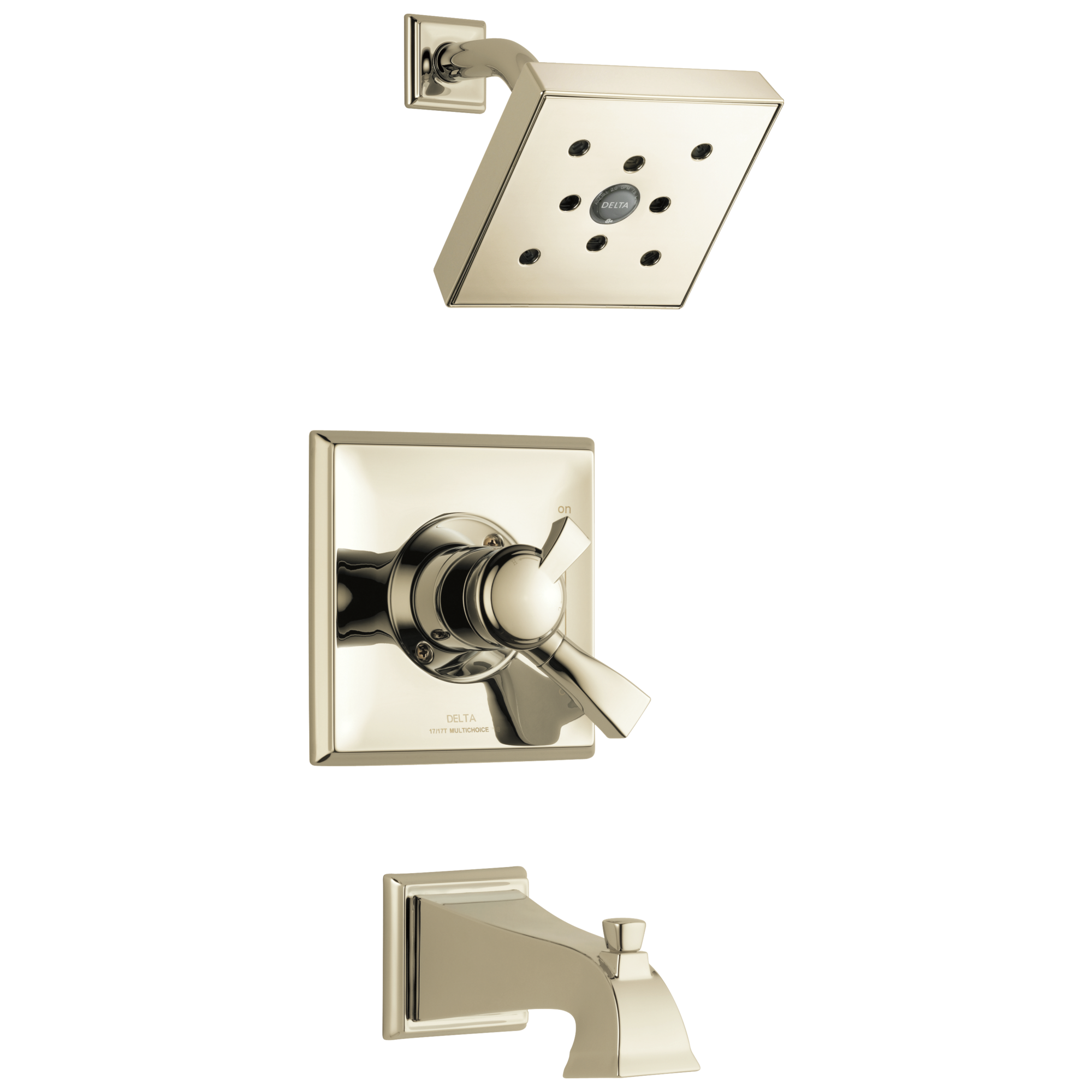 T17451-PNH2O Monitor® 17 Series H2Okinetic® для ванны и душа Delta Faucet Dryden Полированный никель 