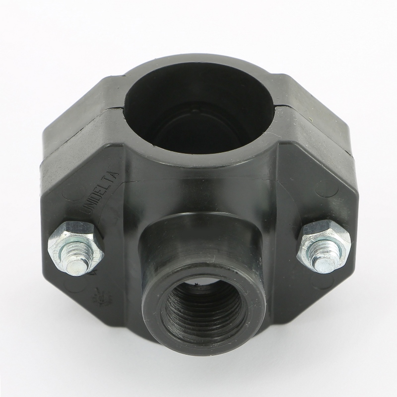 Врезка монтажная Unidelta зажим-В 40х1/2" 2 болта, для труб ПНД полипропилен PP-B 1019040002