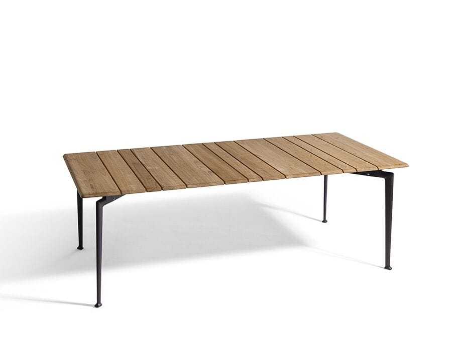 Алюминиевый и деревянный прямоугольный садовый стол Poltrona Frau SOLARIA ARCH-00031017 - Вид №1