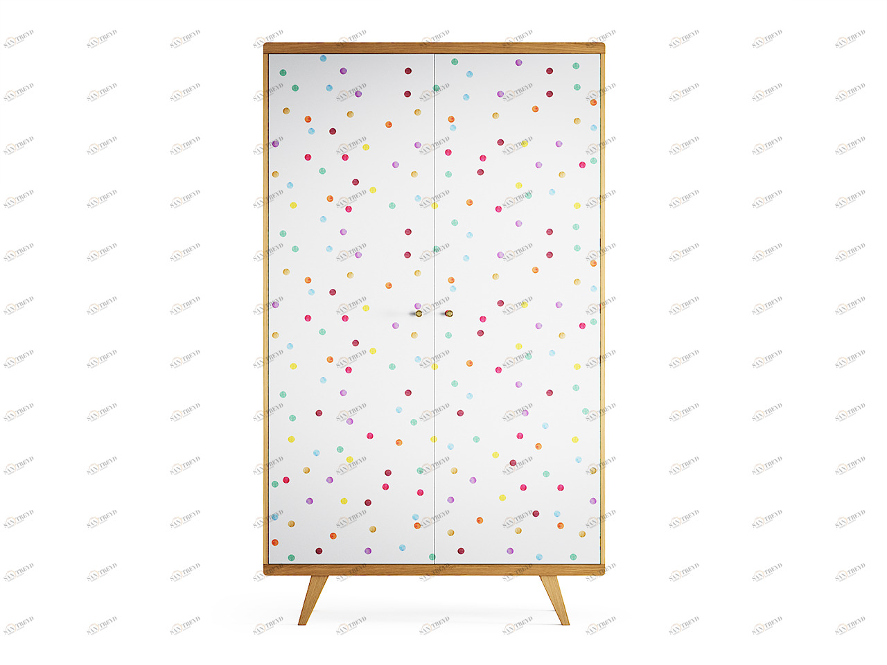 Шкаф распашной двухдверный натуральный дуб с принтом Thimon THE IDEA  210333 Бежевый;белый 