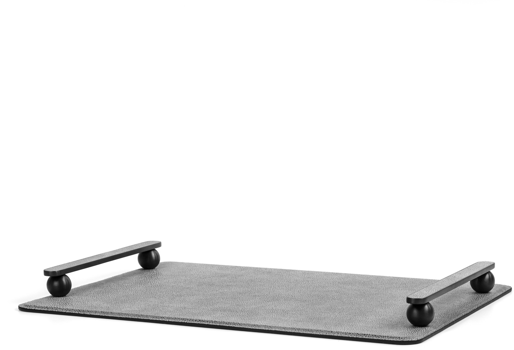 Памфили Поднос - 35,5X35,5 см/металл-хром/зернистая кожа_кремовый