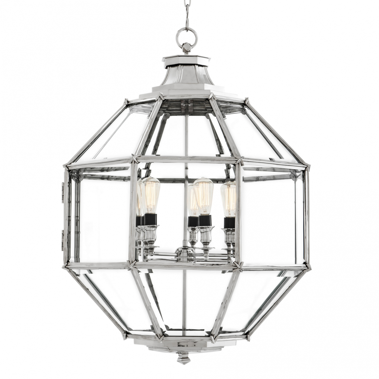 Фонарь Owen L от Eichholtz серебряный 109202 EICHHOLTZ ДИЗАЙНЕРСКИЕ, EICHHOLTZ 060609 Прозрачный  - Вид №4