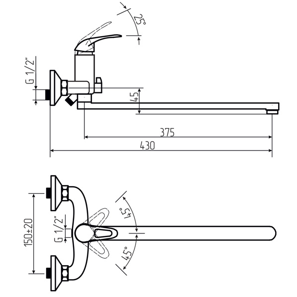 35-L40/K OPEN  Смеситель универсальный  ARGO kran 35l40kopen - Вид №1
