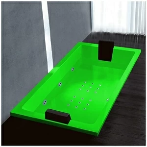 Ванна Gruppo treesse Quadra 181 ATC-V071Q-DX-ZE зелёная с гидромассажем и аэромассажем прямоугольная встроенная правая