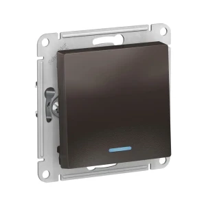 91586266 Выключатель встраиваемый Systeme electric AtlasDesign 247092 1 клавиша с подсветкой цвет мокко STLM-1363686