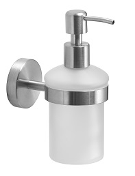 5081(38) Gedy G-Project, настенный стеклянный дозатор, цвет зачищенный хром