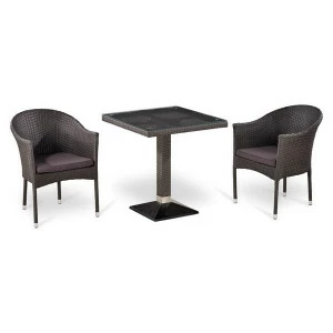 Мебель садовая, столик и кресла коричневые на 2 персоны Viles AFINA  130544 Коричневый