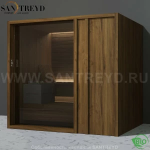 Effegibi YOKU.D105 BI.70200001 Био-сауна с правой дверью. Мощность: 12 кВт макс. Размеры: длина 230 см, ширина 200 см. Отделка: чёрный орех