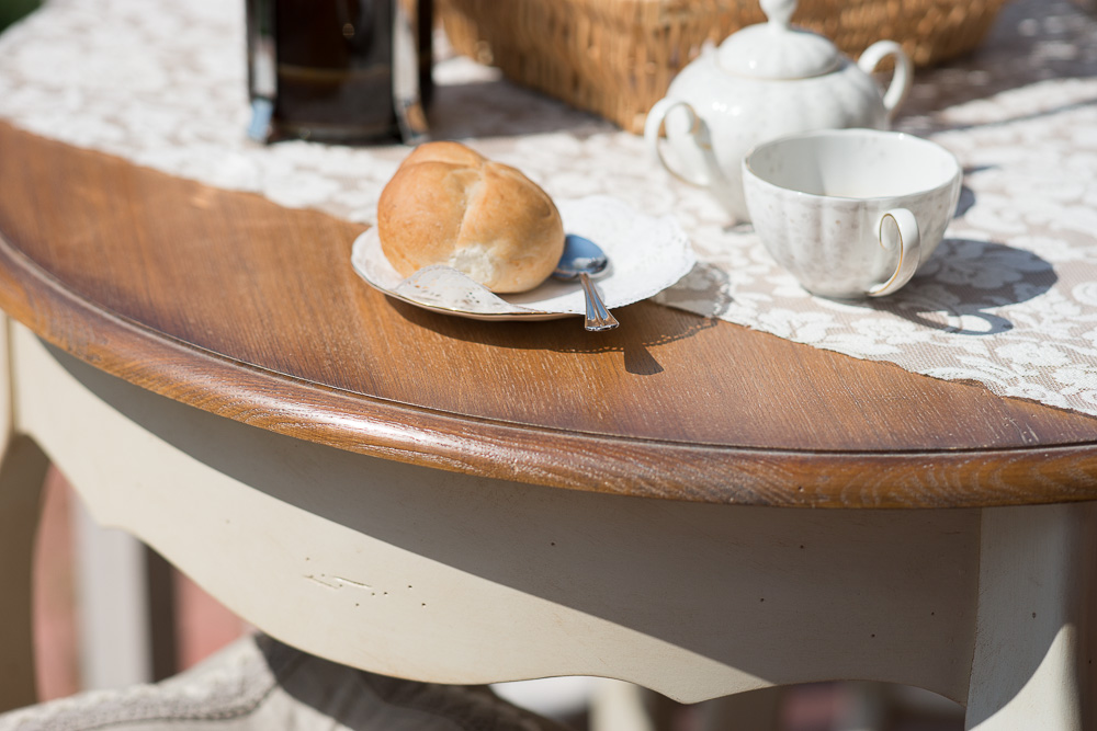 Обеденный стол круглый белый 100 см Mobilier de Maison ДОМАШНЯЯ ОБСТАНОВКА MOBILIER DE MAISON 017240 Бежевый;белый Santreyd  - Вид №3