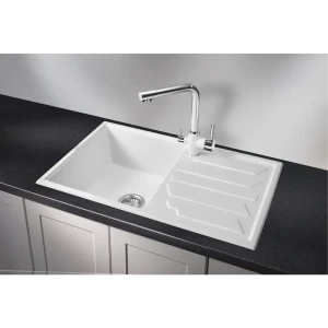 92004304 Мойка для кухни врезная Granula GR-8002 50x79 см глубина чаши 20 см кварц цвет белый STLM-1462904