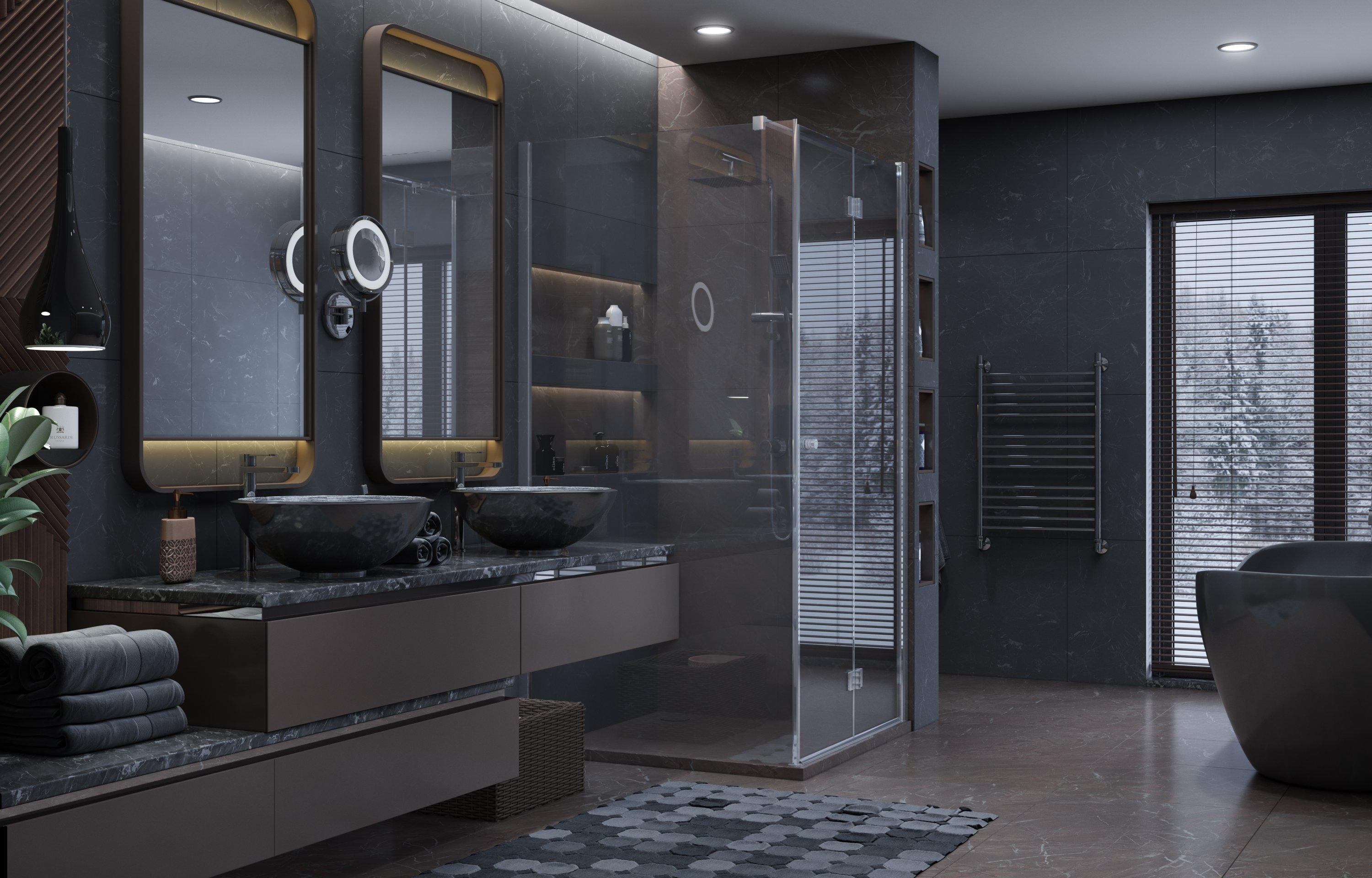 Душевое ограждение Ambassador Diamond 12011105R (900x900x2000), 1 место - Вид №1