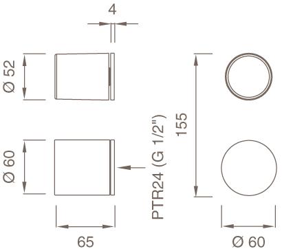 Ceadesign Термостатический смеситель и кран открытия / закрытия Up & down Udt 75 - Вид №1