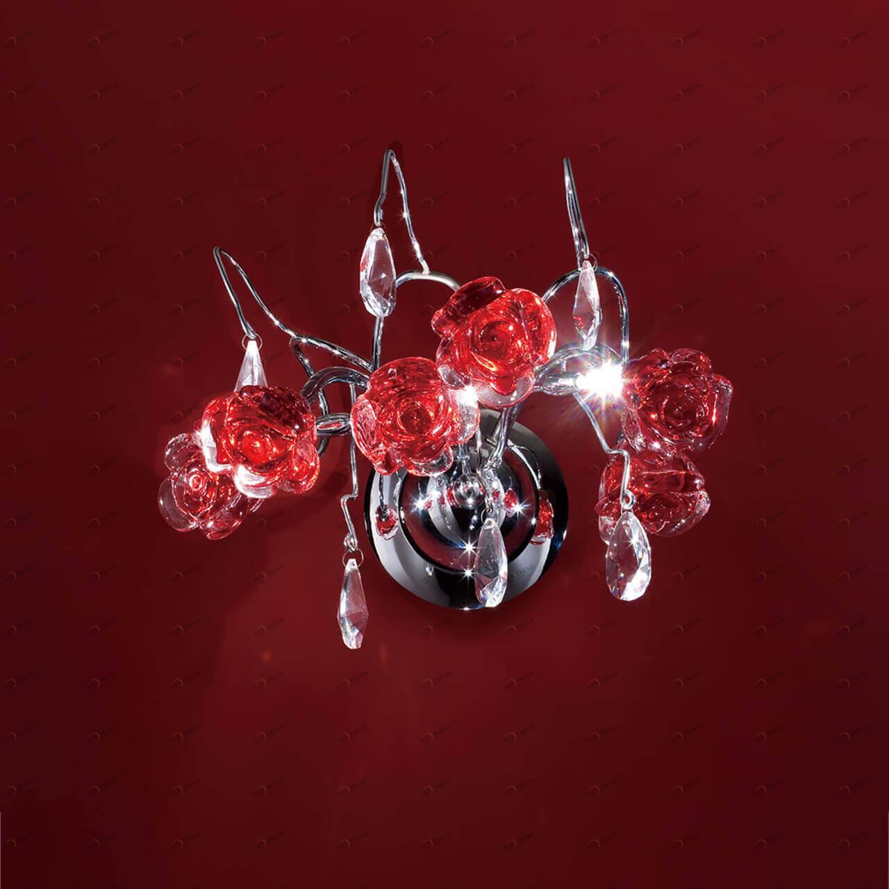 Бра галогеновое красное Rosa Rosso EL325W03.2 CITILUX ФЛОРИСТИКА 00-3930929 Красный;серебро;яркие 