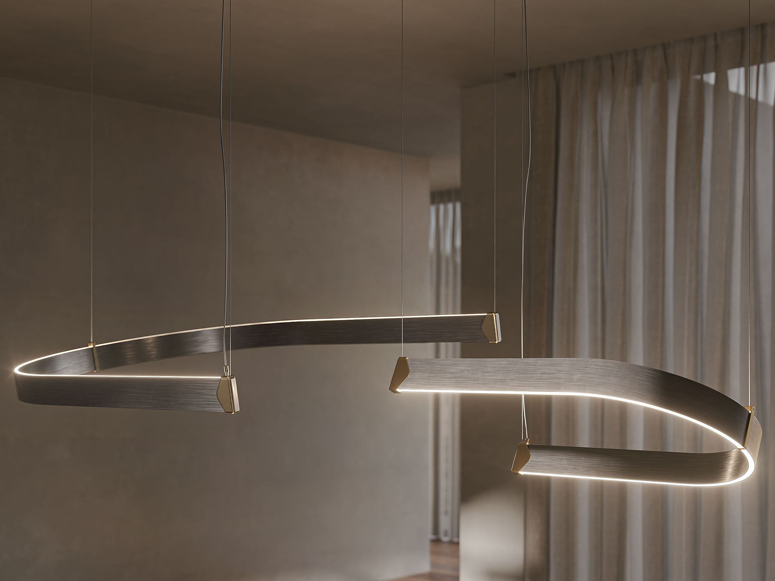 Стальной светодиодный подвесной светильник Cattelan italia BLUEBELL ARCH-00033521