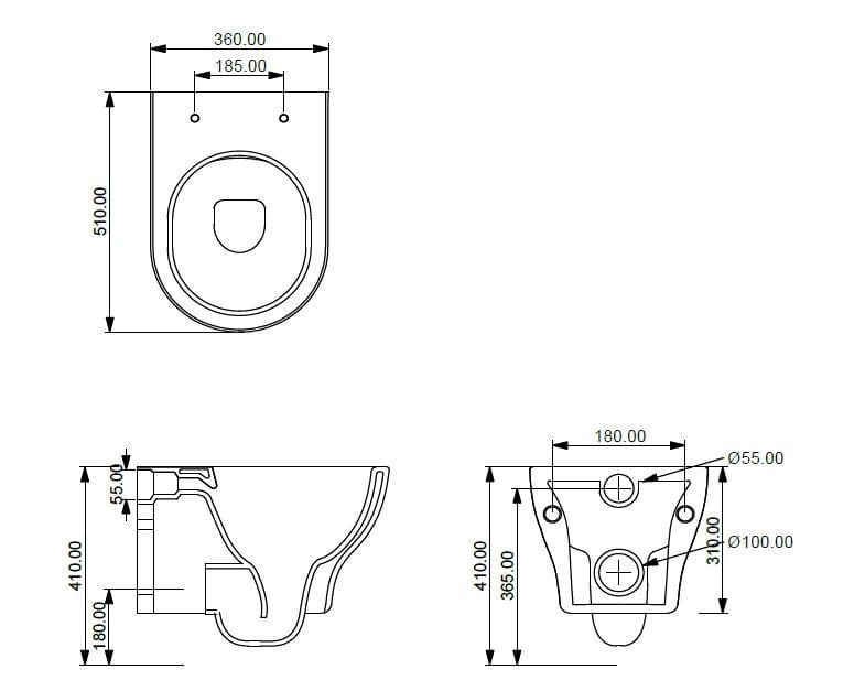 Керамический подвесной туалет GSG Ceramic Design ARCH-00130711 - Вид №2
