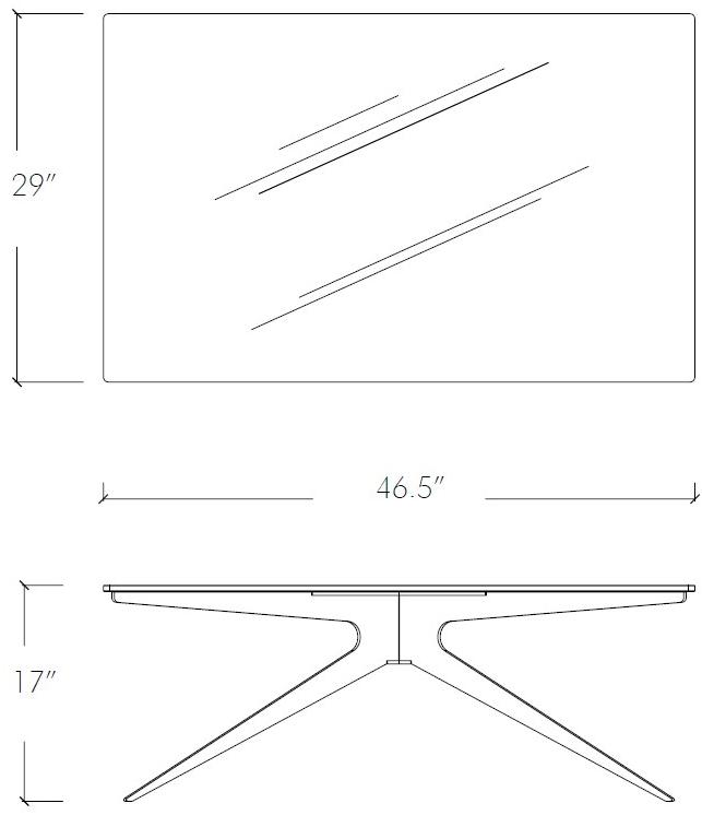 GABRIEL SCOTT Прямоугольный журнальный столик из стали и стекла для гостиной Dean sun-id-1396351 - Вид №7
