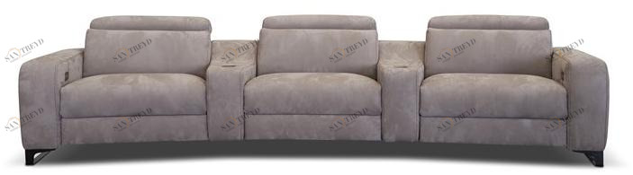 Rossini Sofas 3-местный изогнутый кожаный диван с регулируемой спинкой sun-id-1402386