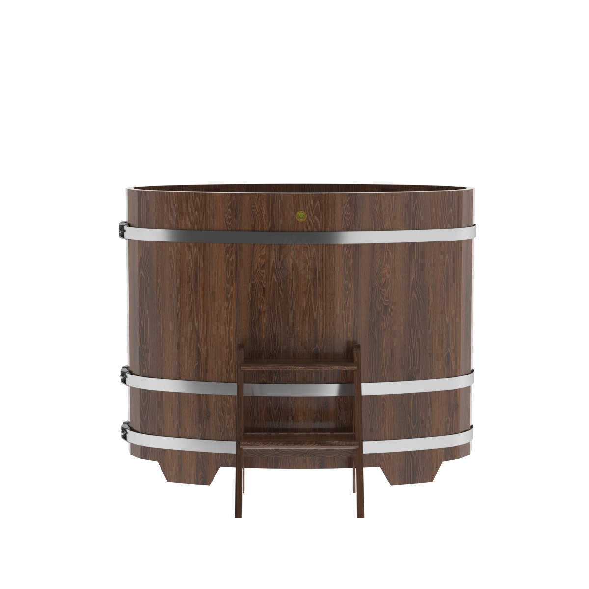 1266 Купель овальная из дуба 0,69х1,31х1,1 морёная Alyarus  - Вид №3