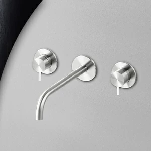 Смеситель для раковины сталь глянцевая с белой ручкой Toki Radomonte TKI29LCIL21