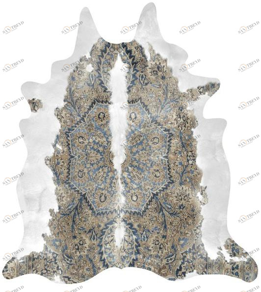 Mineheart Ковер из воловьей кожи с рисунком sun-id-1438726