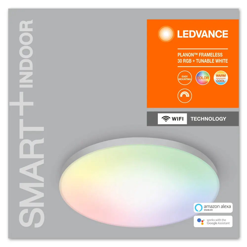 Безрамный накладной светильник WiFi 20 Вт IP20 RGBW, 30 мм, 1600 Лм LEDVANCE STLM-2068252 - Вид №1