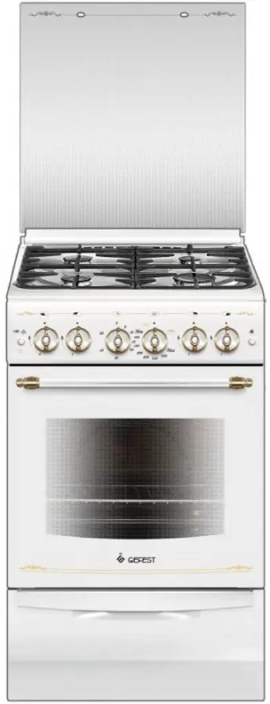 91792033 Газовая плита с духовкой Gefest ПГ 5100-02 0181 50 см 4 конфорки цвет белый STLM-0862448