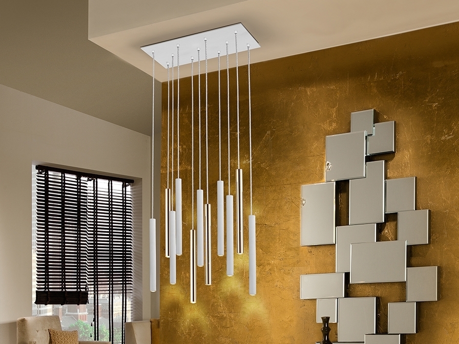 085371 Подвесной светильник 11L белый/золотой DIM Schuller Varas  - Вид №1
