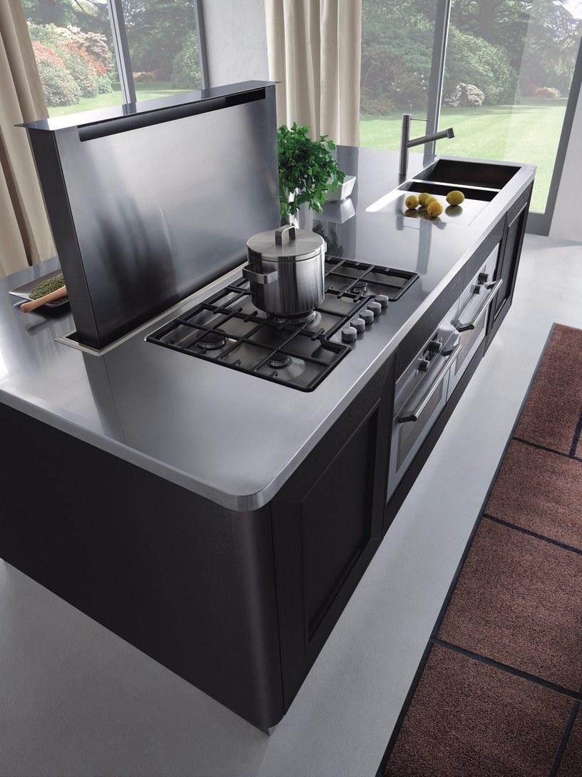 Composit Кухня из шпонированной древесины с островом без ручек Melograno sun-id-1424251 - Вид №2