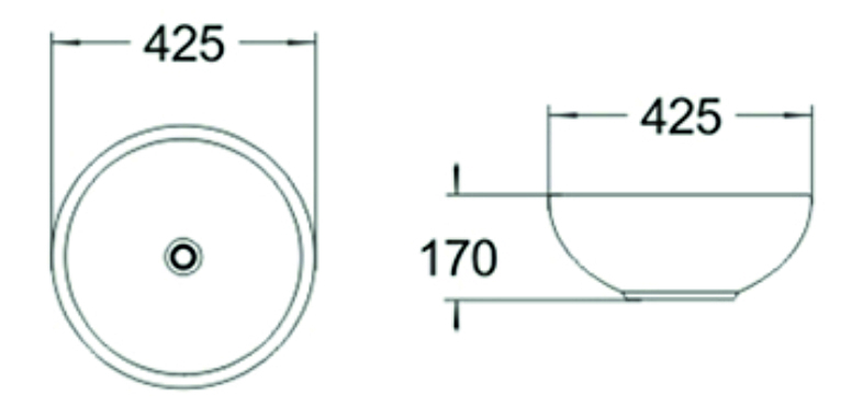 SL-1065 Раковина керамическая накладная без перелива LAB.Space  - Вид №1