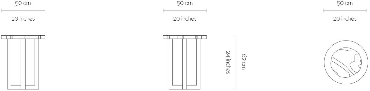 MORADA Круглый деревянный журнальный столик для гостиной Petra sun-id-1469790 - Вид №3