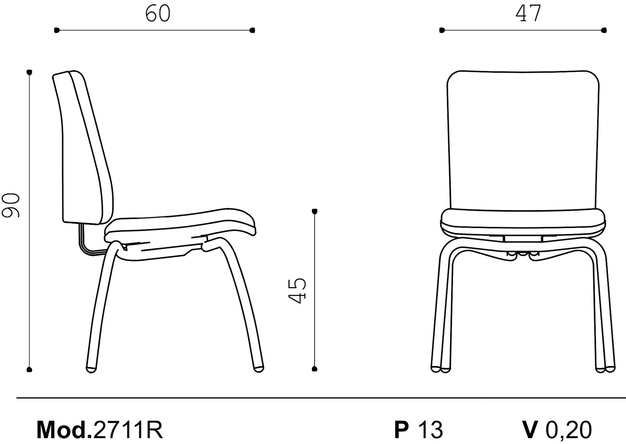 Тканевый стул для зала ожидания Ares Line Smart ARCH-00079253 - Вид №2