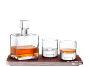 Набор стаканов для ликера и графин из выдувного стекла