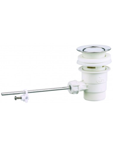 60220000000  Автоматический слив для умывальника, с клапаном, горизонтальная тяга, затяжка 33/48 мм, NF Valentin Хром  - Вид №1