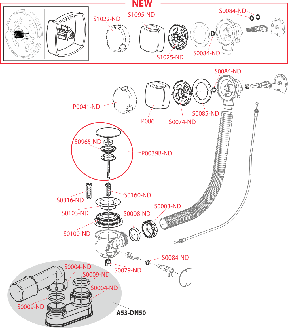 Сифон для ванны автомат комплект, хром ALCAPLAST A51CRM - Вид №2