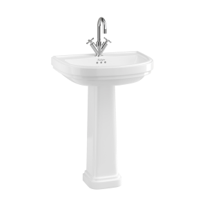 Burlington Riviera Раковина Riviera 650 мм в форме D с пьедесталом Riviera Full с 1 отверстием под смеситель RIV4 1TH - RIV6