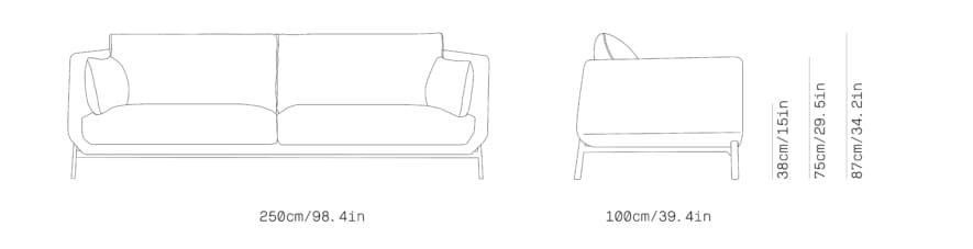 4-местный тканевый линейный диван Omelette Editions MUST ARCH-00138376 - Вид №2