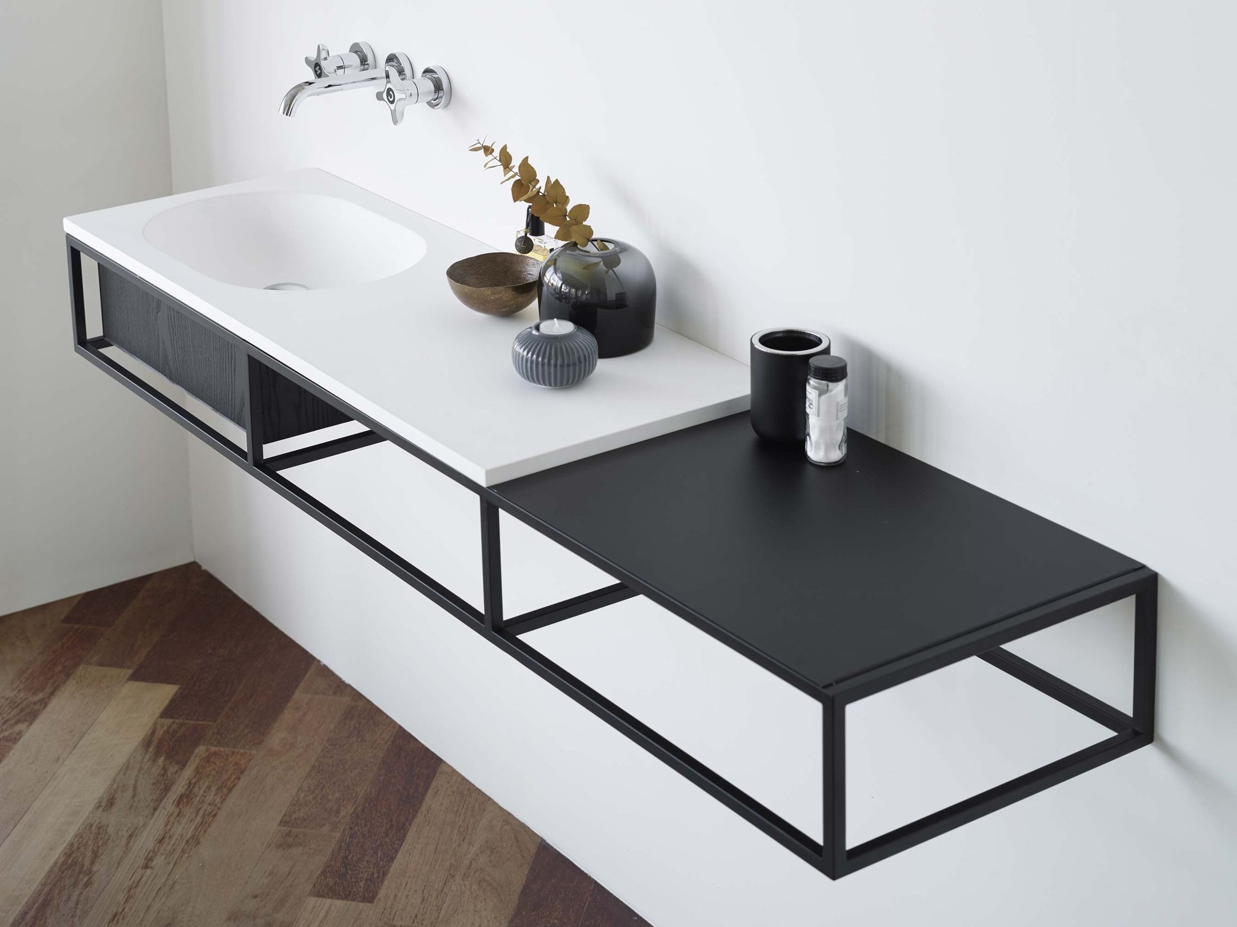 Подвесная консоль для умывальника с ящиками Ex.T рамка ARCH-00045795