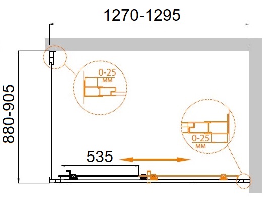 Душевой уголок CEZARES MOLVENO-AH-11-130/90-C-Cr-IV - Вид №2